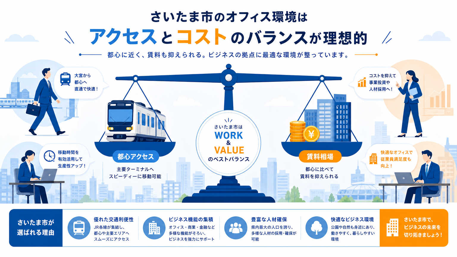 さいたま市のオフィスは「都心アクセスと賃料バランス」に優れたエリアが結論