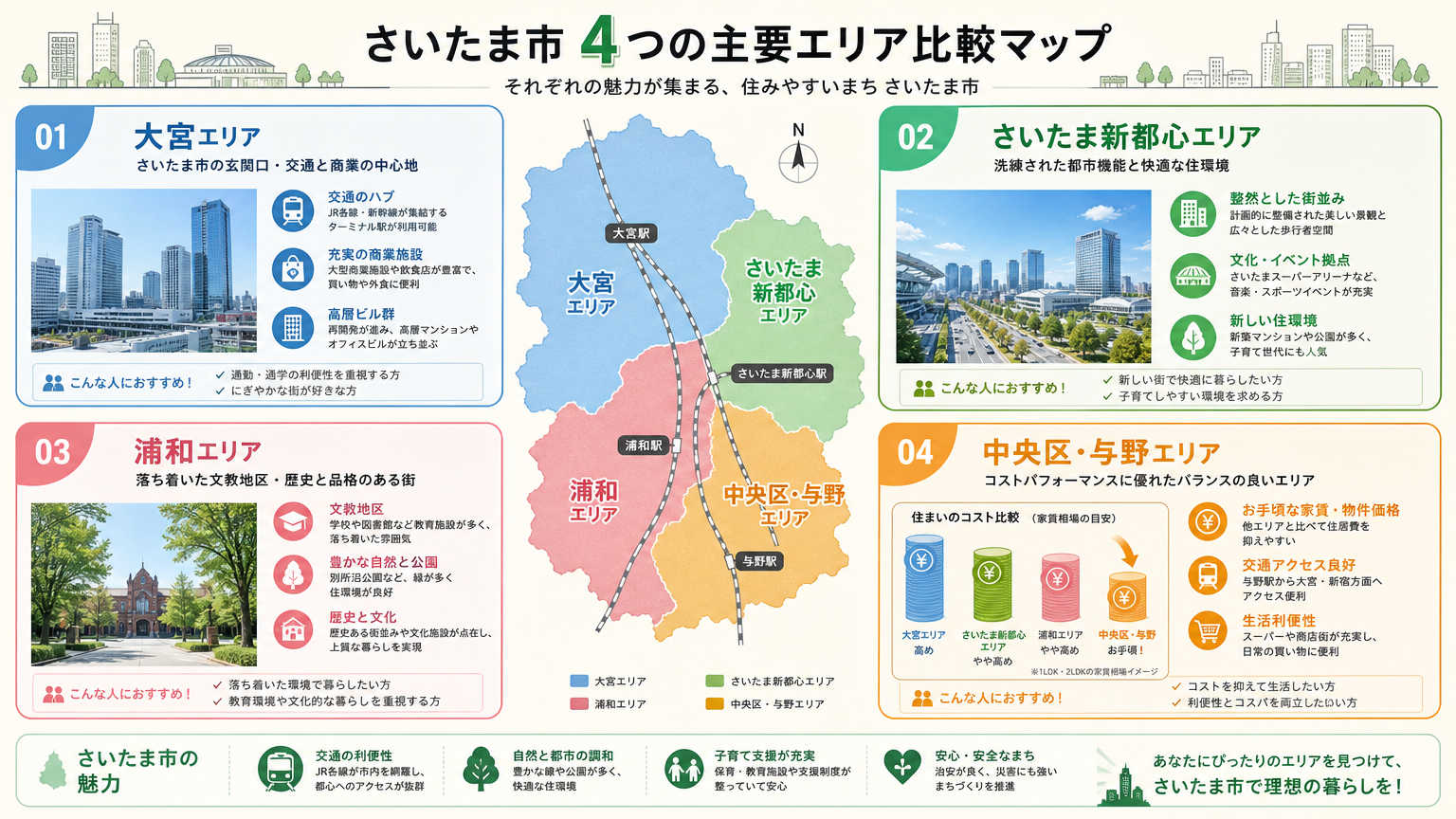 さいたま市のオフィスエリア別特徴